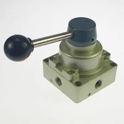 4 port 3 pos 1/2" BSPT Hand Operated Pneumatic Valve Rotary Manual Control x 1
4 port 3 pos 1/2" BSPT Hand Operated Pneumatic Valve Rotary Manual Control x 1