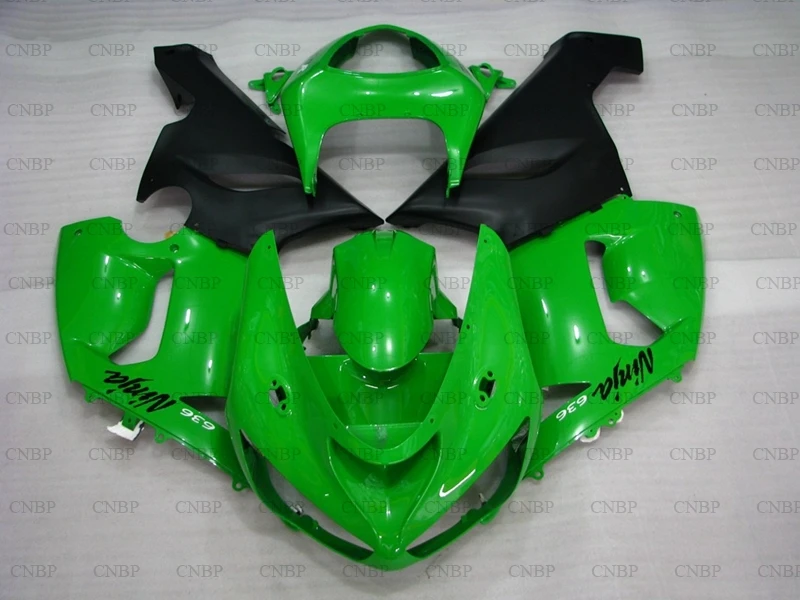 Фото 636 ZX-6r 2005 - 2006 мотоцикл обтекатель ниндзя 05 набор для всего тела 06 зелено-черный