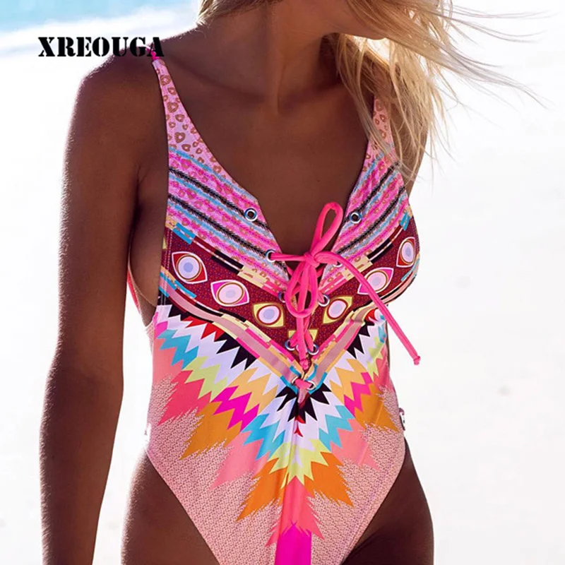 Women Sexy Cross Straps One Piece Swimsuit Pink Floral Print Vintage Swimwear Padded Backless Colorful Brazilian Push Up BKCS87
Women Sexy Cross Straps One Piece Swimsuit Pink Floral Print Vintage Swimwear Padded Backless Colorful Brazilian Push Up BKCS87