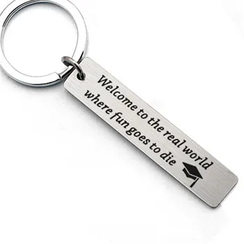 Fashion 2019 graduation gift stainless steel lettering keychain welcome to the real world to map custom
Fashion 2019 graduation gift stainless steel lettering keychain welcome to the real world to map custom