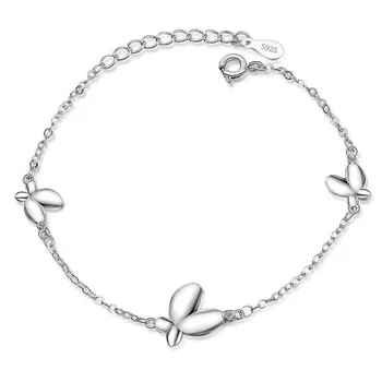 Fashion Women Silver Color Smooth Cute Three Butterfly Chain Bracelet For Girl Simple Sweet Party Bracelet Gift Jewelry BL085
Fashion Women Silver Color Smooth Cute Three Butterfly Chain Bracelet For Girl Simple Sweet Party Bracelet Gift Jewelry BL085