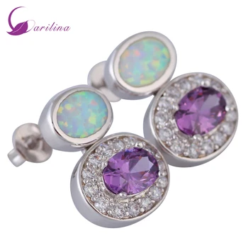 New 2020 Lovely Jewelry White Fire Opal Earrings Stamp Silver Color Jewelry Purple Crystal Drop Earrings For Womans E399
New 2020 Lovely Jewelry White Fire Opal Earrings Stamp Silver Color Jewelry Purple Crystal Drop Earrings For Womans E399