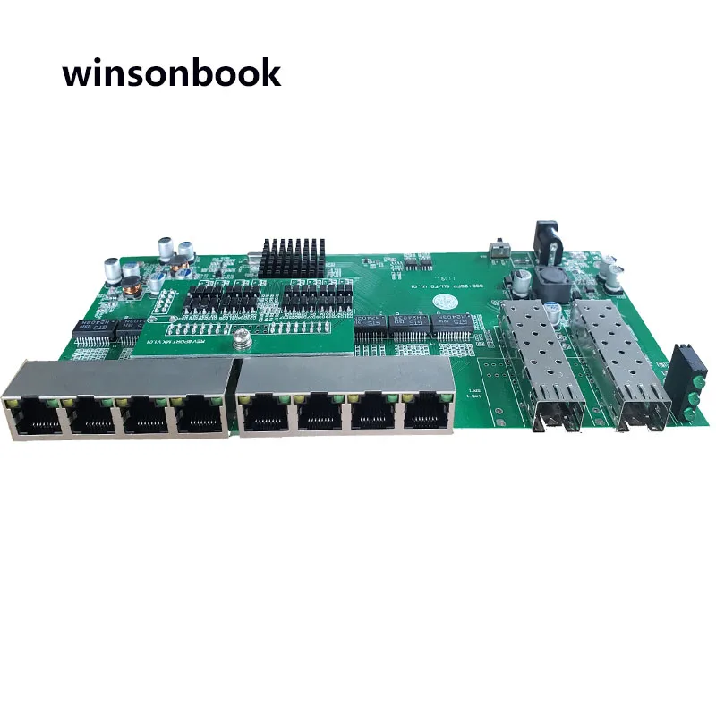 Reverse PoE switch 8x10M/100M/1000M Port & 2 SFP Gigabit Ethernet switch PCB motherboard
Reverse PoE switch 8x10M/100M/1000M Port & 2 SFP Gigabit Ethernet switch PCB motherboard