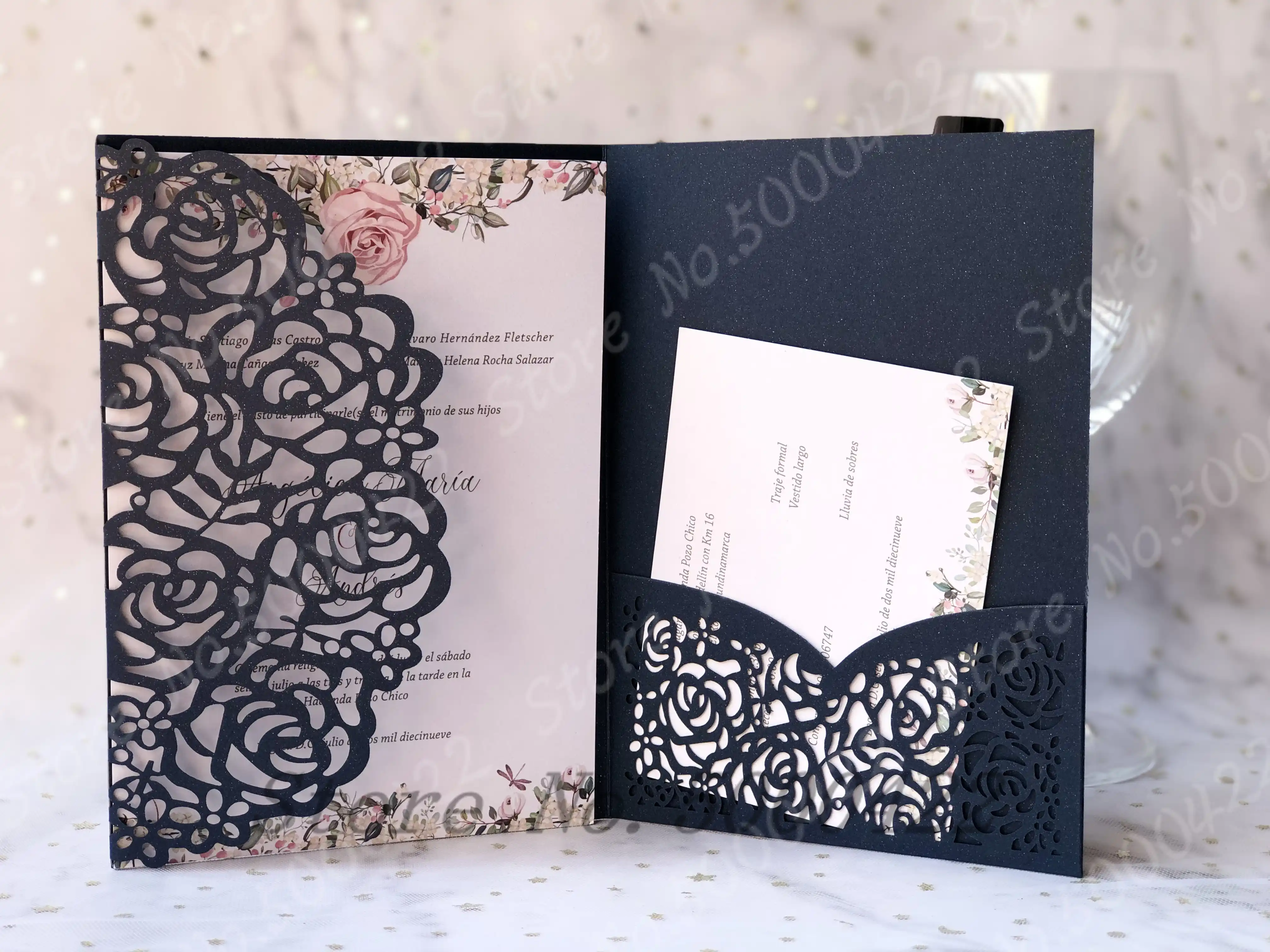 laser cut luxury wedding elegant greeting invit custom cards