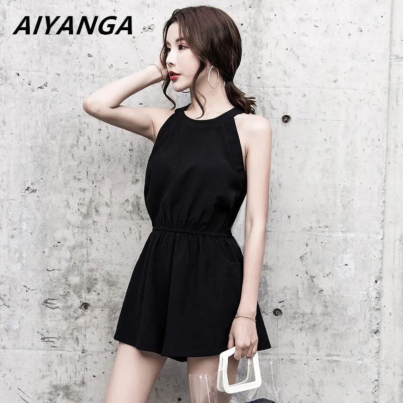 Hot 2018 Sexy Black Jumpsuit Romper Women Halter Neck Sleeveless Overalls Beach Casual New Female Belt Beach Playsuit Shorts
Hot 2018 Sexy Black Jumpsuit Romper Women Halter Neck Sleeveless Overalls Beach Casual New Female Belt Beach Playsuit Shorts