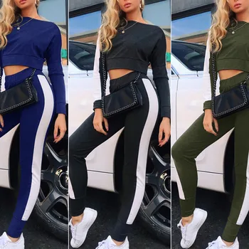 New 2018 2Pcs Women Ladies Casual suit Color Patchwork Crop Hoodies Sweatshirt Pants Sets Leisure Wear Casual Suit
New 2018 2Pcs Women Ladies Casual suit Color Patchwork Crop Hoodies Sweatshirt Pants Sets Leisure Wear Casual Suit
