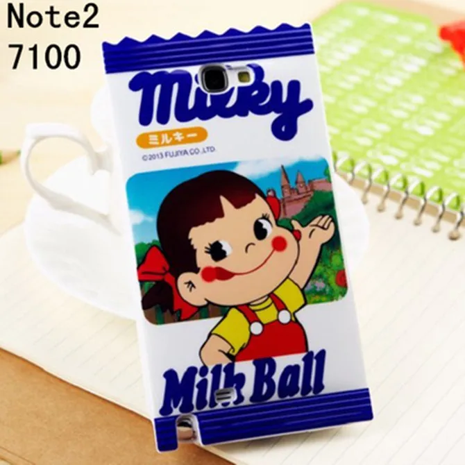 

New Style Fashion Milky Milk Boy Girl 3D Cute Cartoon Sugar Candy Soft TPU Back Cover Case for Samsung Galaxy Note 2 N7100