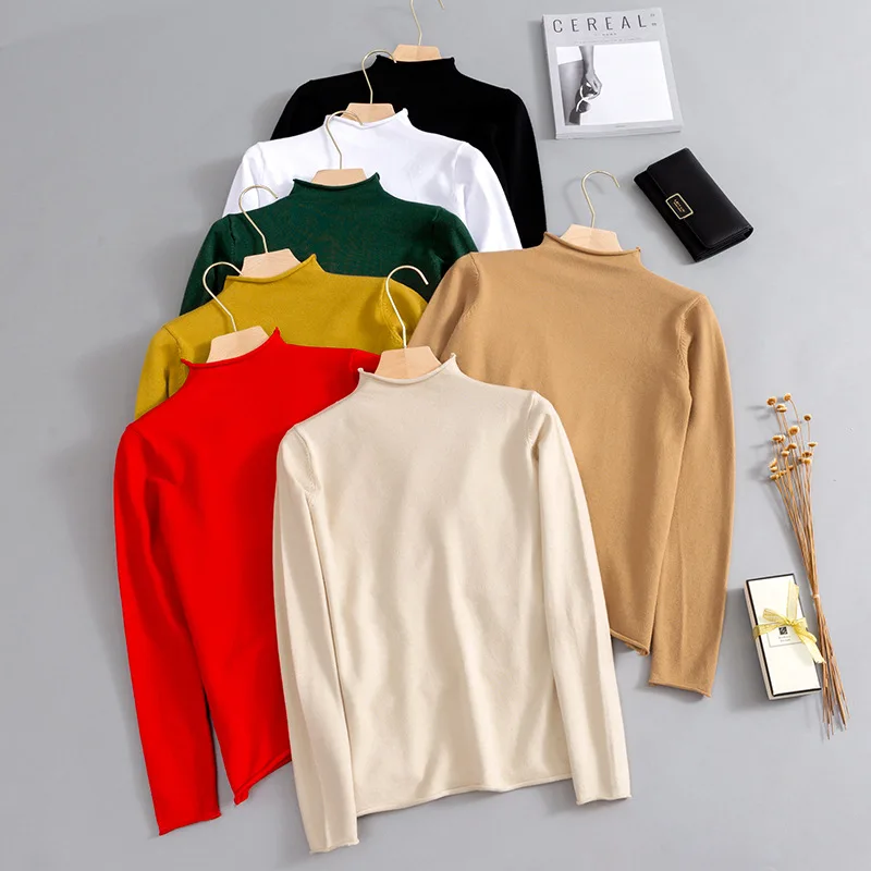 Autumn Winter Thick crimping rolled half-high collar Women Pullover and Sweater Soft Warm Knitted Jumper Fashion Female Sweater
Autumn Winter Thick crimping rolled half-high collar Women Pullover and Sweater Soft Warm Knitted Jumper Fashion Female Sweater