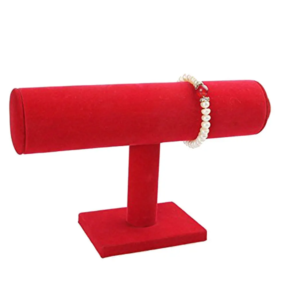 Red Velvet Hovering Single Tier T-Bar Bracelet Watch Holder Necklace Jewelry Display Stand Display Rack for Home Organization
Red Velvet Hovering Single Tier T-Bar Bracelet Watch Holder Necklace Jewelry Display Stand Display Rack for Home Organization