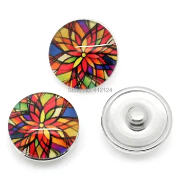 12Pcs Multicolor Round Flower Pattern Glass Snap Press Buttons For Snap Press Bracelets Jewelry Component 18mm Dia.
12Pcs Multicolor Round Flower Pattern Glass Snap Press Buttons For Snap Press Bracelets Jewelry Component 18mm Dia.