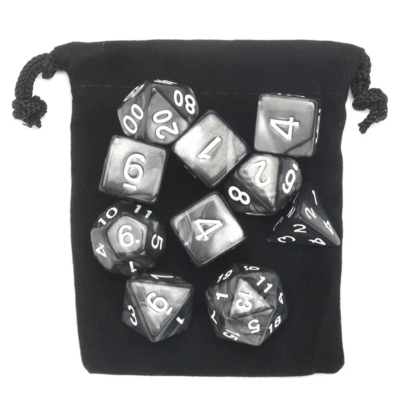 10Pcs Polyhedral Dice Set With Pounch Bag Multi-sided D4-D20 Acrylic Digital Dice Die Kit Board Games Gifts for TRPG Game Lovers
10Pcs Polyhedral Dice Set With Pounch Bag Multi-sided D4-D20 Acrylic Digital Dice Die Kit Board Games Gifts for TRPG Game Lovers