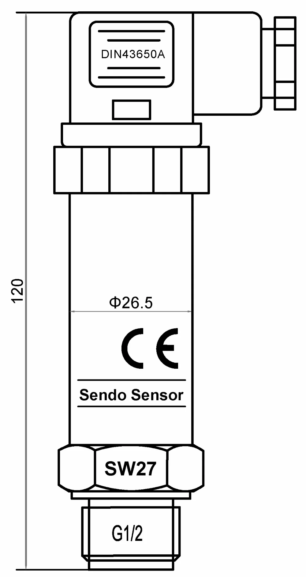 0 To 5 Vdc 3wire Output Flushed Diaphragm Pressure Sensor 0 To 2 Bar Ss40212g200k5v Sendo Sensor