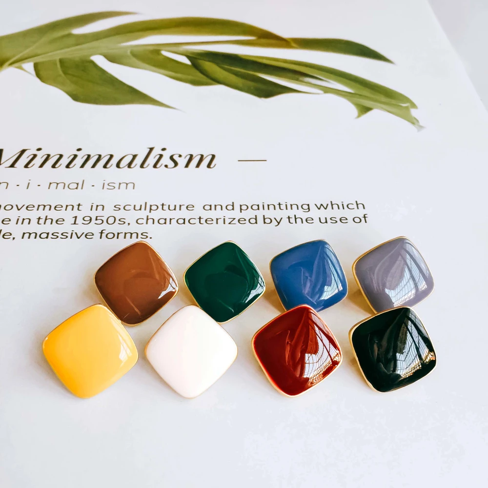 Enamel Square Alloy Stud Earring Components Eardrop Simple Style for Women DIY Jewelry Accessories Handmade Materials 6pcs
Enamel Square Alloy Stud Earring Components Eardrop Simple Style for Women DIY Jewelry Accessories Handmade Materials 6pcs