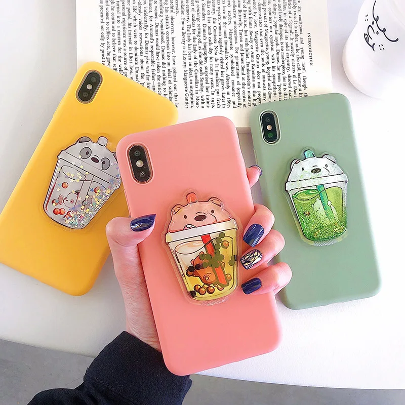 Cute 3D bear Glitter sandbag phone case for iPhoneX XR XS MAX bubble tea Drink bottle backcover for iPhone 7 6 8 Plus 11pro case
Cute 3D bear Glitter sandbag phone case for iPhoneX XR XS MAX bubble tea Drink bottle backcover for iPhone 7 6 8 Plus 11pro case