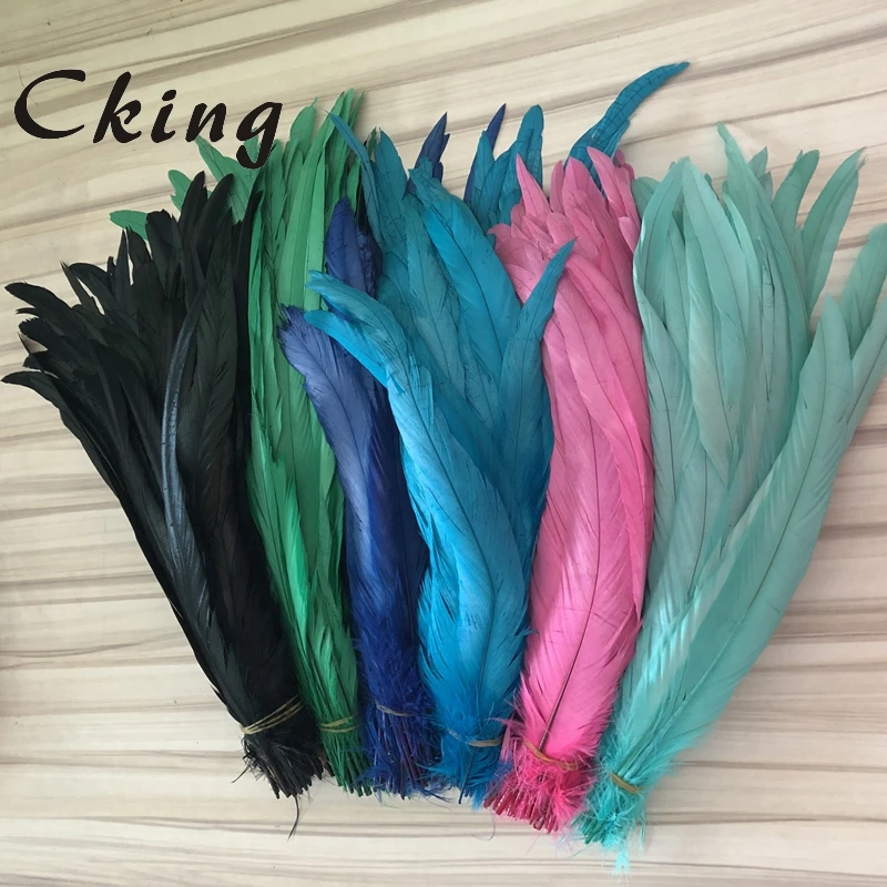 

27 colors available 40-45cm/16-18inch rooster chicken feathers diy fashion feather hats showgirl wings coque plumes for crafts