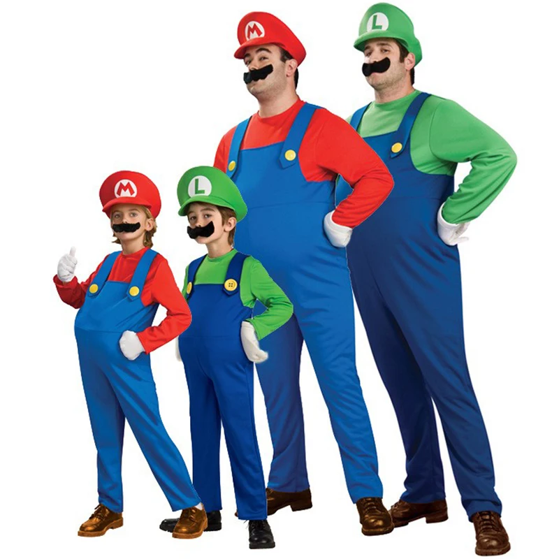 Cosplay adults and children Super Mario Bros Cosplay dance costume set Kids Halloween Party Mario and Luigi costume for children
Cosplay adults and children Super Mario Bros Cosplay dance costume set Kids Halloween Party Mario and Luigi costume for children
