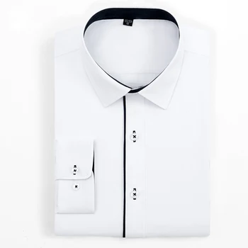 Men's Regular-fit Long Sleeve Basic Dress Shirt with Black Piping Patch Single Pocket Male Formal Business Social Work Shirts
Men's Regular-fit Long Sleeve Basic Dress Shirt with Black Piping Patch Single Pocket Male Formal Business Social Work Shirts