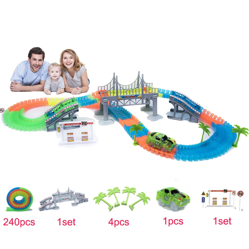 Magical Track 240PCS/Set Magical Glowing Race Tracks Set Flexible Racing track Bridge Car Toy Creative Toys Gifts For Children
Magical Track 240PCS/Set Magical Glowing Race Tracks Set Flexible Racing track Bridge Car Toy Creative Toys Gifts For Children
