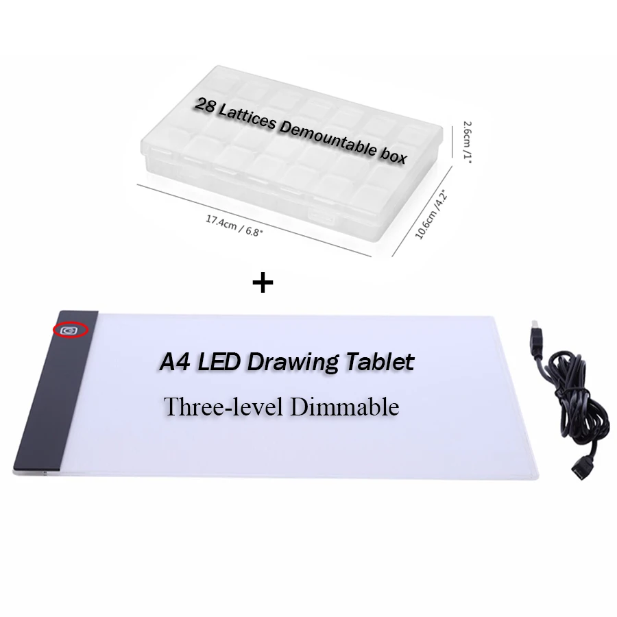 3 Level Dimmable Led Light Pad,Tablet,Tools,Accessories for Diamond Painting Eye Protection A4 Diamond Embroidery 28 Organizer
3 Level Dimmable Led Light Pad,Tablet,Tools,Accessories for Diamond Painting Eye Protection A4 Diamond Embroidery 28 Organizer