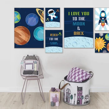 Outer Space Cosmic Wall Art Picture Poster Astronaut Rocket Children's Room Decoration Art Decor Painting canvas painting A322
Outer Space Cosmic Wall Art Picture Poster Astronaut Rocket Children's Room Decoration Art Decor Painting canvas painting A322