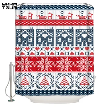 WARMTOUR Shower Curtain Red And Blue House Tree Decoration For Christmas Extra Long Fabric Bath Shower Curtains Bathroom Decor
WARMTOUR Shower Curtain Red And Blue House Tree Decoration For Christmas Extra Long Fabric Bath Shower Curtains Bathroom Decor