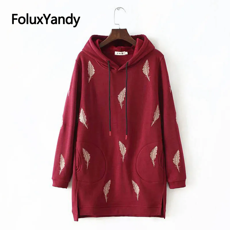 Leaf Embroidery Hoodies Pullovers Women Plus Size Casual Warm Long Sweatshirt KKFY2906
Leaf Embroidery Hoodies Pullovers Women Plus Size Casual Warm Long Sweatshirt KKFY2906