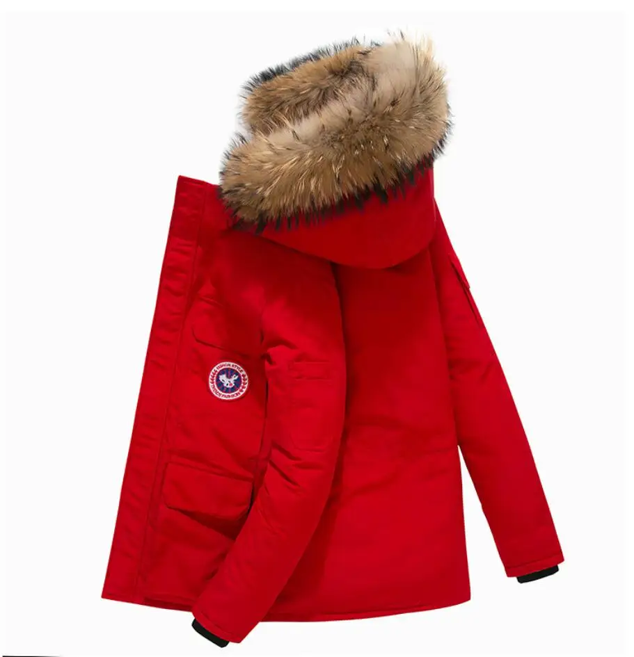 Men Winter White Duck Down Parka Thick Warm Hooded Outwear Canada Style Raccoon Fur Collar Men Down Coat men's down jacket
Men Winter White Duck Down Parka Thick Warm Hooded Outwear Canada Style Raccoon Fur Collar Men Down Coat men's down jacket