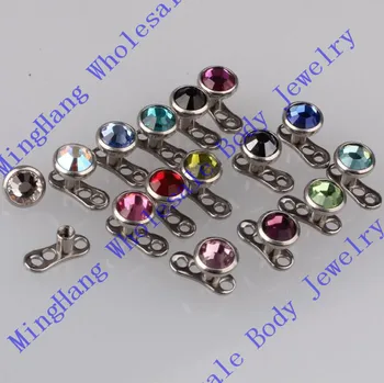 Mixeds 15 Colors Gem 316L Stainless Steel Dermal Anchor Skin Diver Body Piercing J
Mixeds 15 Colors Gem 316L Stainless Steel Dermal Anchor Skin Diver Body Piercing J