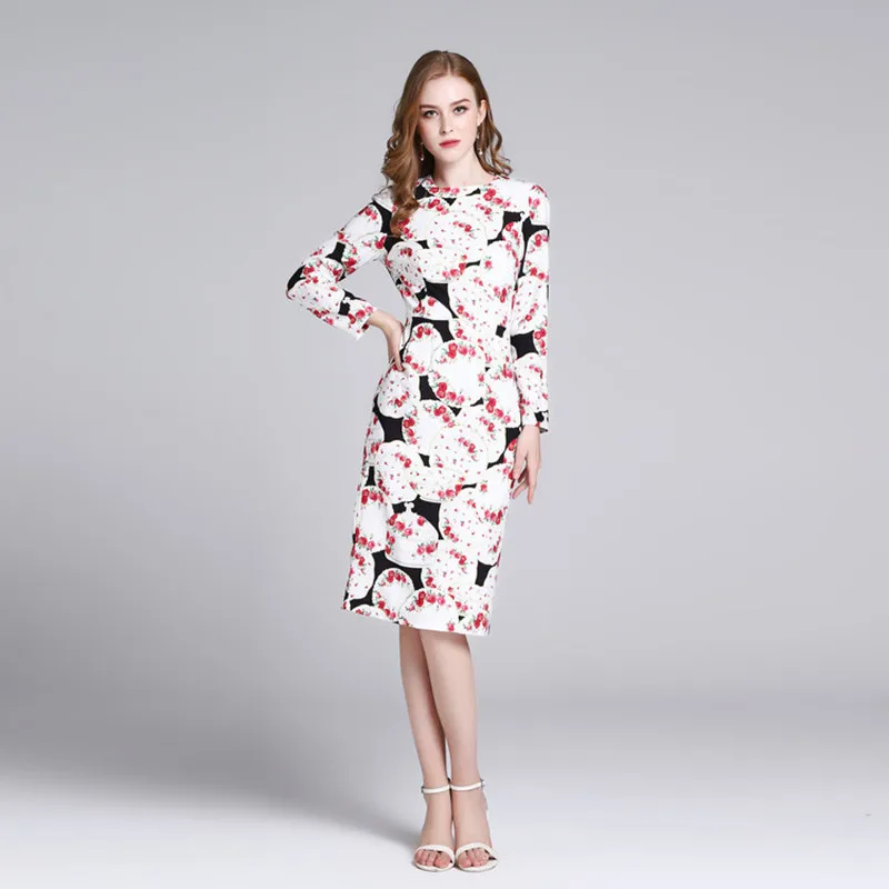 European Fashion Floral Printed Runway Designer Dress Spring New Brand Women O Neck Long Sleeve Slim Elegant Party Dresses
European Fashion Floral Printed Runway Designer Dress Spring New Brand Women O Neck Long Sleeve Slim Elegant Party Dresses