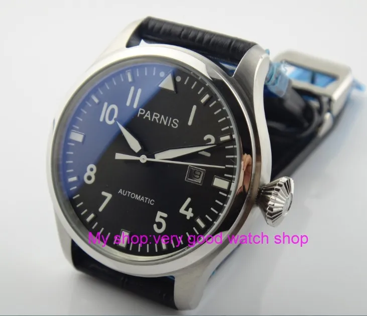 47 mm PARNIS Black dial Automatic Self-Wind movement Auto Date men watches luminous Mechanical watches 15SY
47 mm PARNIS Black dial Automatic Self-Wind movement Auto Date men watches luminous Mechanical watches 15SY