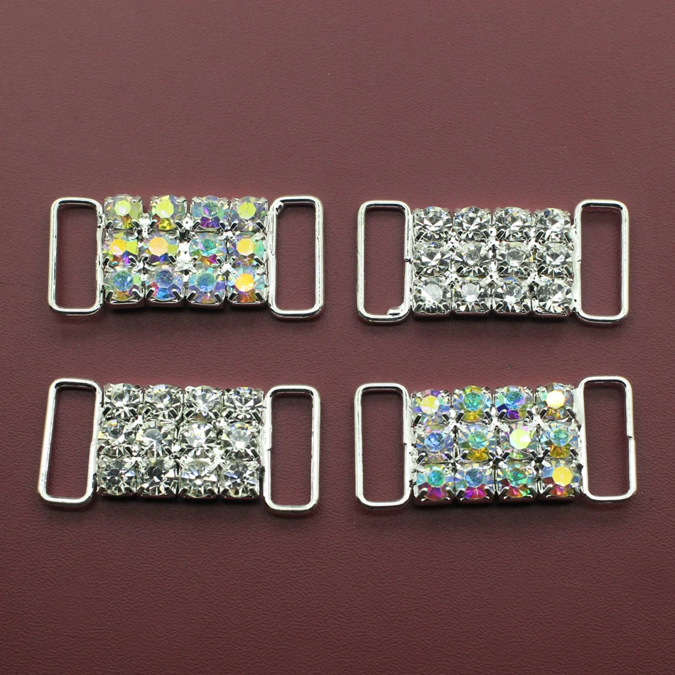 100pcs 34MM AB Crystal & Clear Rhinestone Bikini Connectors For Women Swimming Wear Silver Metal Buckles For Wedding Invitations
100pcs 34MM AB Crystal & Clear Rhinestone Bikini Connectors For Women Swimming Wear Silver Metal Buckles For Wedding Invitations