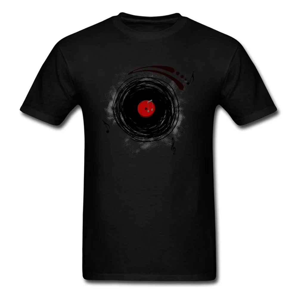 Fashionable Tops Shirt New Coming Short Sleeve Men T-Shirt TpicOriginaltitle Casual ostern Day T Shirt Crew Neck Vinyl Records Retro Grunge DJ Art black