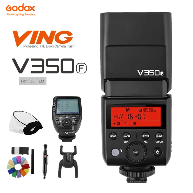 Godox V350F TTL 2.4G wireless HSS 1/8000 s Flash Speedlite Built-In Li-Ion Battery With XPro-F Triggers for Fujifilm Fuji Camera
Godox V350F TTL 2.4G wireless HSS 1/8000 s Flash Speedlite Built-In Li-Ion Battery With XPro-F Triggers for Fujifilm Fuji Camera