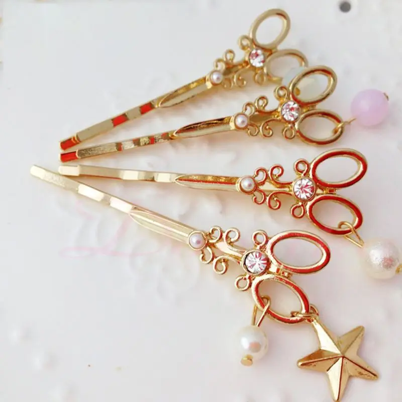 Creative Fancy Vintage Scissors Shape Hair Clip Women Rhinestone Faux Pearl Beads Pendant Charms Wavy Hairpins Metallic Barrette
Creative Fancy Vintage Scissors Shape Hair Clip Women Rhinestone Faux Pearl Beads Pendant Charms Wavy Hairpins Metallic Barrette