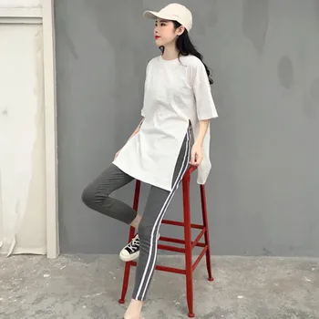 Summer Womens 2pcs Set Casual Letter Landscape Print Side Split Tees Shirt + Ankle-length Pants Clothing 8
Summer Womens 2pcs Set Casual Letter Landscape Print Side Split Tees Shirt + Ankle-length Pants Clothing 8