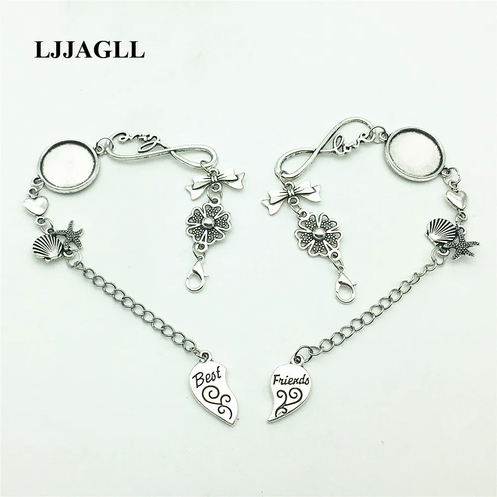 LJJAGLL 1 set(2pcs) Silver Metal Link Adjustable Chain Bracelets Friendships Set Lover Heart Charms Bracelet Fit 18mm Dia ASL003
LJJAGLL 1 set(2pcs) Silver Metal Link Adjustable Chain Bracelets Friendships Set Lover Heart Charms Bracelet Fit 18mm Dia ASL003