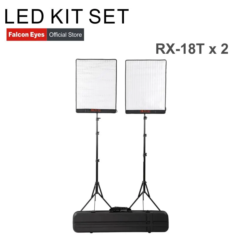 FalconEyes 2pcs 62W 5600K Dimmable Flexible Waterproof Portable Continuous LED Video dslr Studio fotografia Light RX-18T kit set
FalconEyes 2pcs 62W 5600K Dimmable Flexible Waterproof Portable Continuous LED Video dslr Studio fotografia Light RX-18T kit set