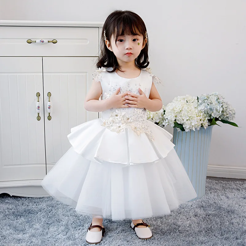 Luxury White Flower Girl Dresses for Wedding Satin Tulle Birthday Dress Appliques Ball Gown Princess Party Dress B458
Luxury White Flower Girl Dresses for Wedding Satin Tulle Birthday Dress Appliques Ball Gown Princess Party Dress B458