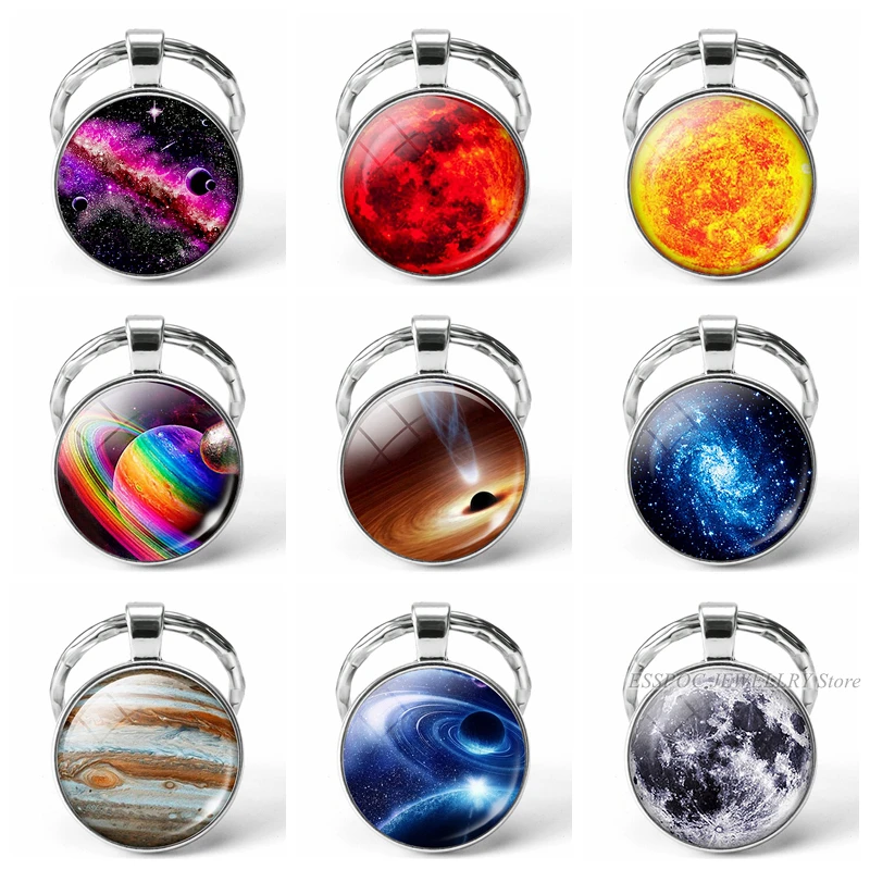 Planet Keychain Fashion Glass Cabochon Jewelry Universe Nebula Galaxy Pendant Earth Moon Stars Key Chain Men Women Gifts
Planet Keychain Fashion Glass Cabochon Jewelry Universe Nebula Galaxy Pendant Earth Moon Stars Key Chain Men Women Gifts