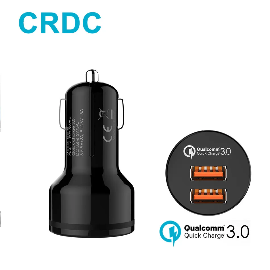 CRDC Car Charger 36W 2 Ports Support Quick Charge 3.0,USB Fast Car-Charger For iPhone Samsung Galaxy s8 Xiaomi Car Phone Charger
CRDC Car Charger 36W 2 Ports Support Quick Charge 3.0,USB Fast Car-Charger For iPhone Samsung Galaxy s8 Xiaomi Car Phone Charger