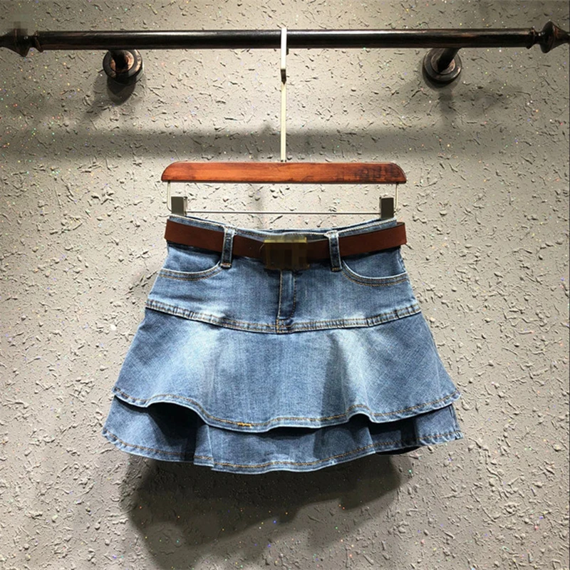 Denim Skirt Female Summer Culottes Half-length denim cake skirt Women's 2018 New Lady Short Skirt Falda vaquera de mujer
Denim Skirt Female Summer Culottes Half-length denim cake skirt Women's 2018 New Lady Short Skirt Falda vaquera de mujer