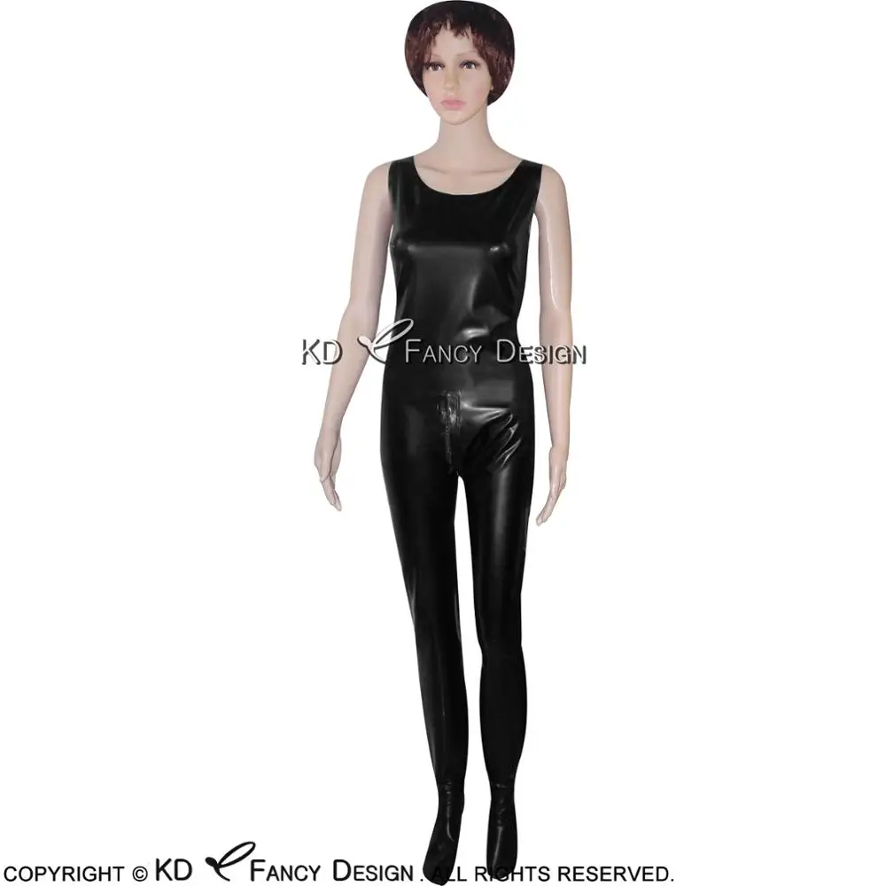 Black Sleeveless Sexy Latex Catsuit With Feet Crotch Zipper Rubber Bodysuit Overall Zentai Body Suit Plus Size LTY-0015
Black Sleeveless Sexy Latex Catsuit With Feet Crotch Zipper Rubber Bodysuit Overall Zentai Body Suit Plus Size LTY-0015