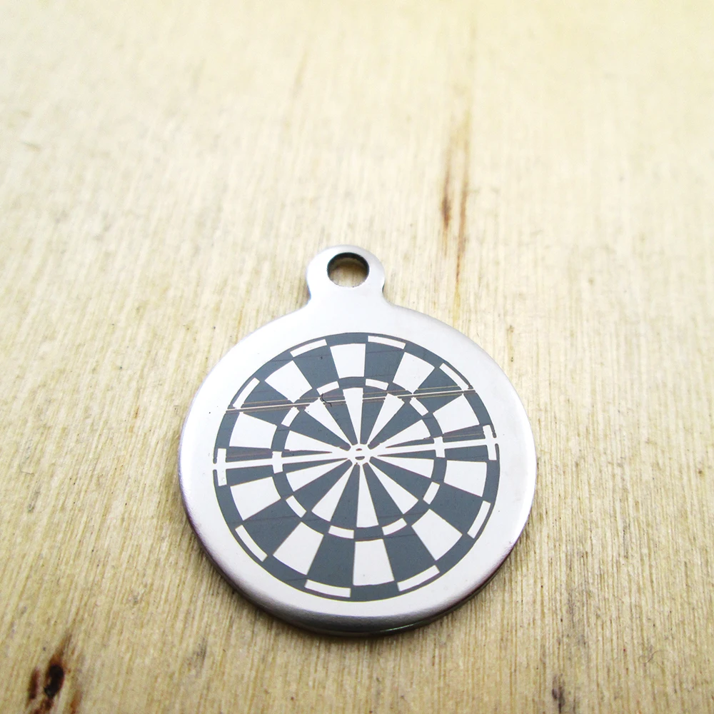 20pcs/lot--Dart Board stainless steel charms - Laser Engraved - Customized - DIY Charms Pendants
20pcs/lot--Dart Board stainless steel charms - Laser Engraved - Customized - DIY Charms Pendants