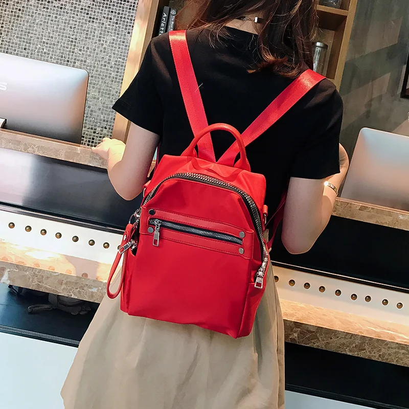 New Women's School Backpack Korean Style Woman Red Black Solid Fabric Zipper Shoulder Bag Travel Rucksack Backpack for Girls
New Women's School Backpack Korean Style Woman Red Black Solid Fabric Zipper Shoulder Bag Travel Rucksack Backpack for Girls