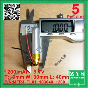 5 pcs./Lot Polymer lithium ion battery 3.7V 103040 can be customized wholesale CE FCC ROHS MSDS quality certification 1200 mAh
5 pcs./Lot Polymer lithium ion battery 3.7V 103040 can be customized wholesale CE FCC ROHS MSDS quality certification 1200 mAh