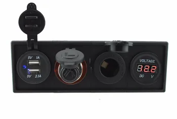 IZTOSS 12V/24V 3.1A USB port,cigarette lighter socket,Power socket and voltmeter with housing holder panel for car boat
IZTOSS 12V/24V 3.1A USB port,cigarette lighter socket,Power socket and voltmeter with housing holder panel for car boat