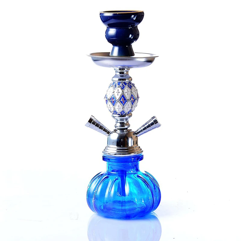 28cm Junior Hookah Set Metal Stem Shisha Nargile Water Smoker Goza Narguile with Metal Tong Disposable Mouthpieces Hubbly Bubbly (4)