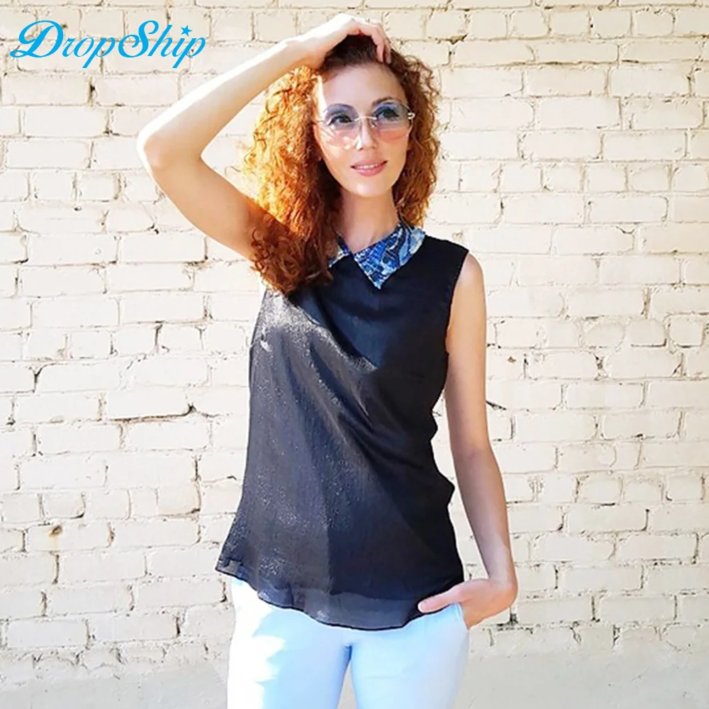 Women Elegant Solid Shirt Sleeveless Sequin Stand Collar Blouse Vintage Basic New Fashion Casual Chic Tops
Women Elegant Solid Shirt Sleeveless Sequin Stand Collar Blouse Vintage Basic New Fashion Casual Chic Tops