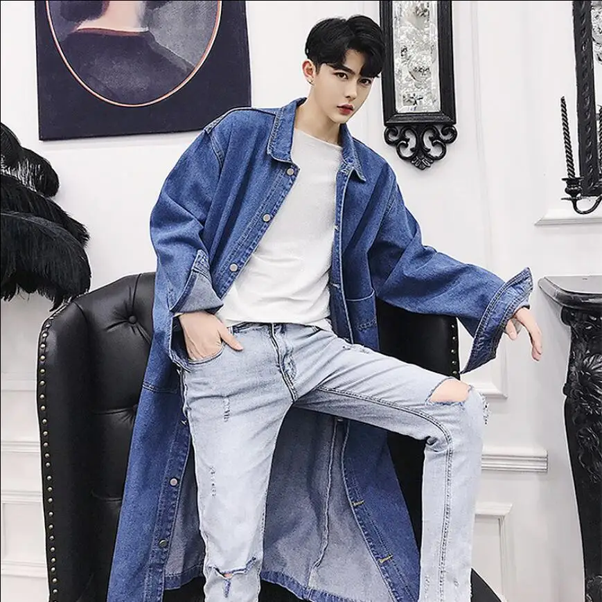 Men Denim Jacket Trendy Coat Autumn Over The Knee Long Section Cowboy Windbreaker Men Loose Thin Section Youth Handsome Tide
Men Denim Jacket Trendy Coat Autumn Over The Knee Long Section Cowboy Windbreaker Men Loose Thin Section Youth Handsome Tide