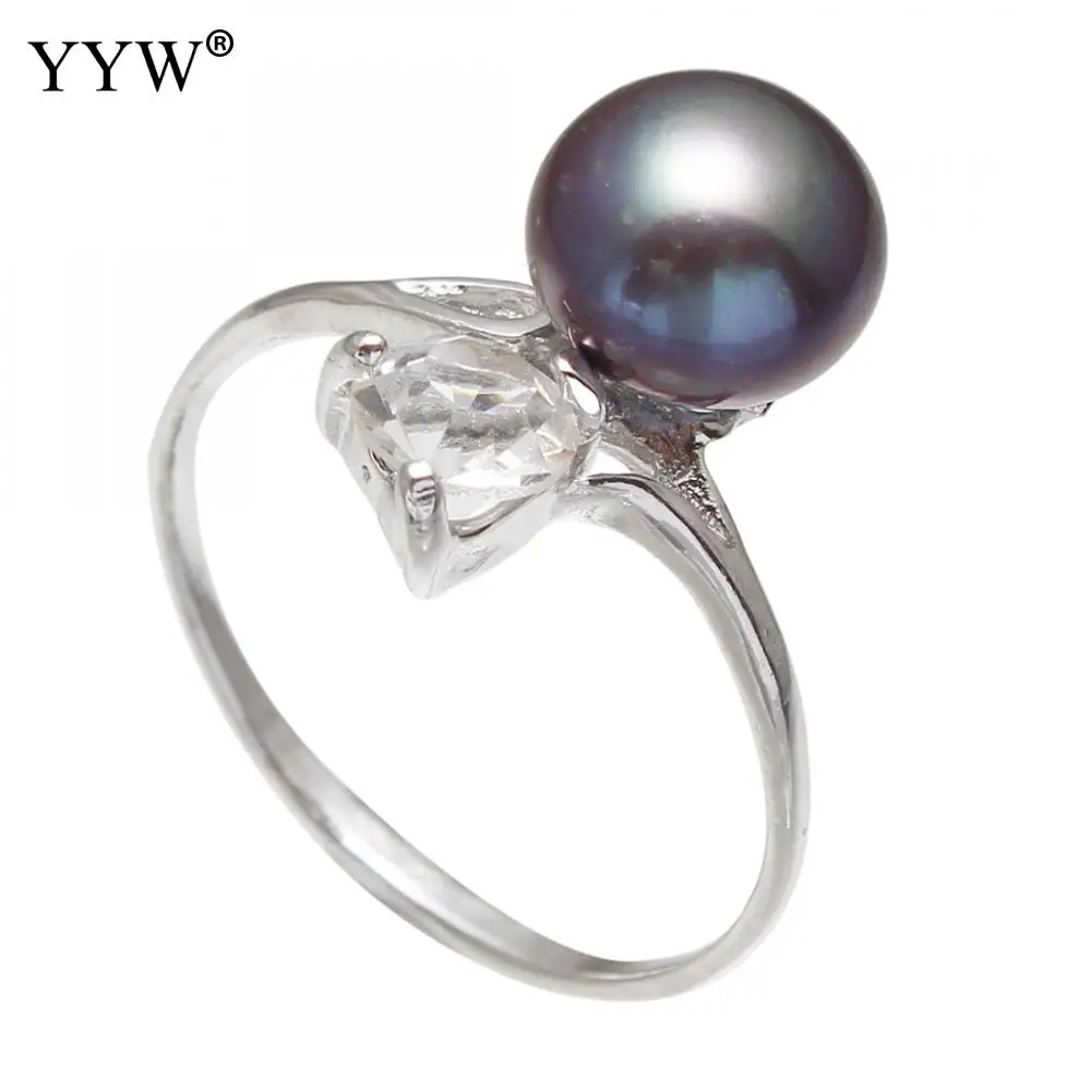 YYW Bridal Wedding Rings 9-10mm Black Natural Freshwater Pearl Finger Ring Cubic Zircon Rhinestone Freshwater Pearl Rings Woman
YYW Bridal Wedding Rings 9-10mm Black Natural Freshwater Pearl Finger Ring Cubic Zircon Rhinestone Freshwater Pearl Rings Woman